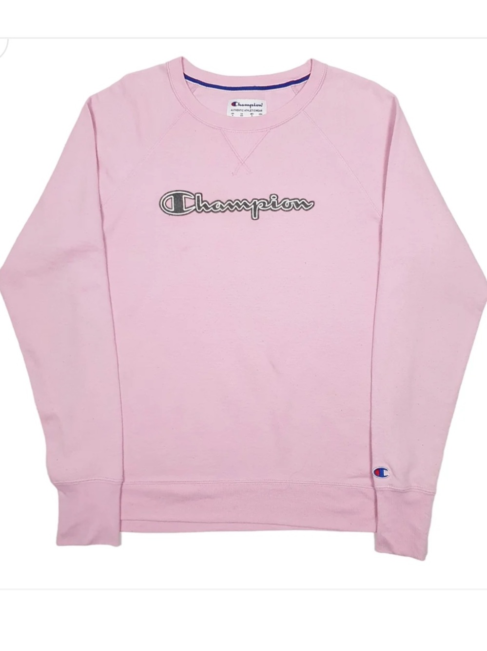 Champion Pink Crewneck Sweatshirt Womens Large Embroidered Logo Pullover